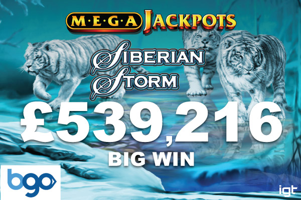 £539,216 UK Casino Win On MegaJackpots Siberian Storm