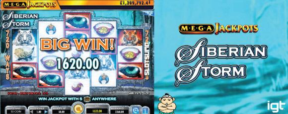 Siberian Storm MegaJackpots Slot Big Win Screenshot