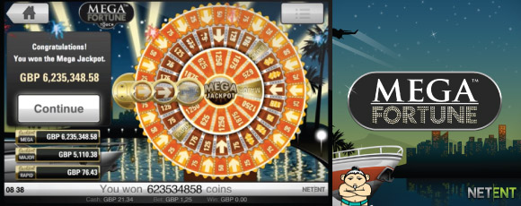 Mega Fortune Slot Jackpot Bonus Wheel Winning Screenshot