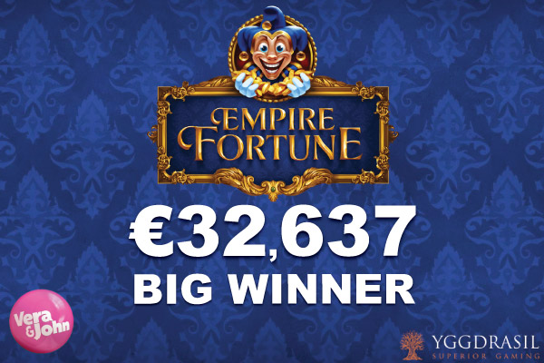 Empire Fortune Jackpot Pays Out €32K at Vera&John