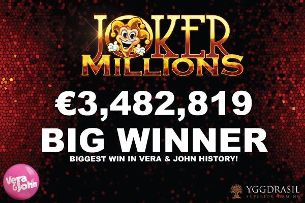 Biggest Ever Jackpot Win On Joker Millions At Vera John Casino
