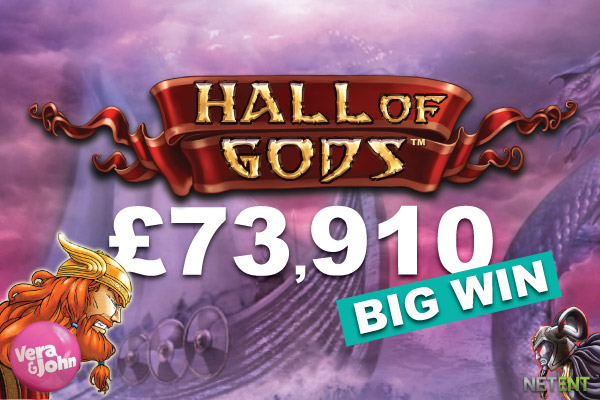 Hall of Gods Slot Jackpot Win at Vera & John Casino