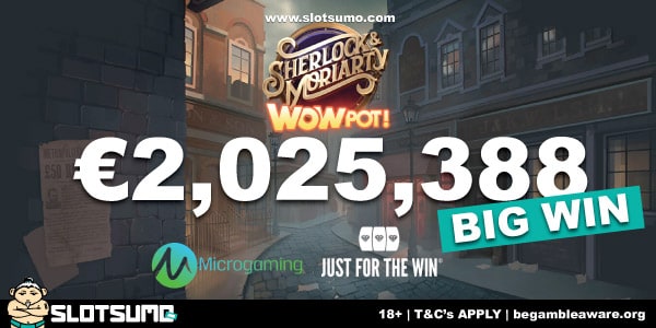 Sherlock & Moriarty WowPot Slot Jackpot Win