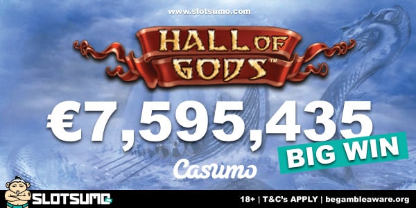 Casumo Casino Huge Hall of Gods Jackpot Win