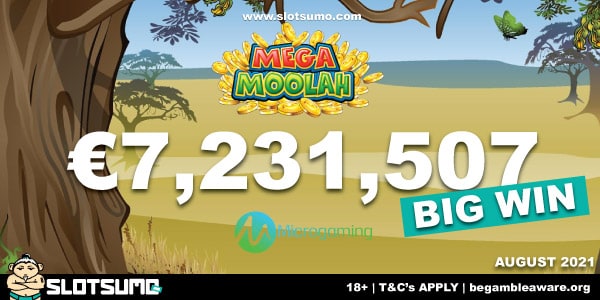 Huge Mega Moolah Jackpot Win August 2021